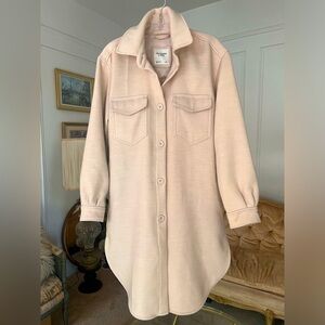 Abercrombie & Fitch Long Shirt Style Warm Beige Ivory Cream Coat Size S
